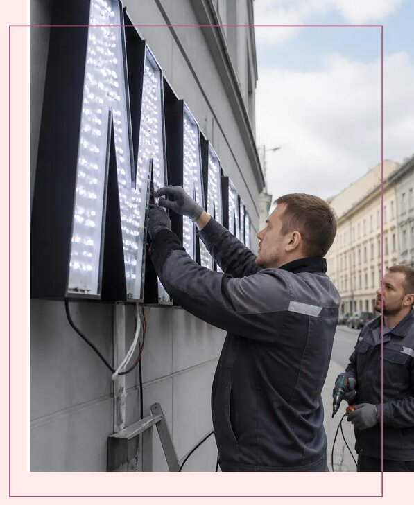 Изготовление и монтаж светодиодных LED вывесок в Балахне