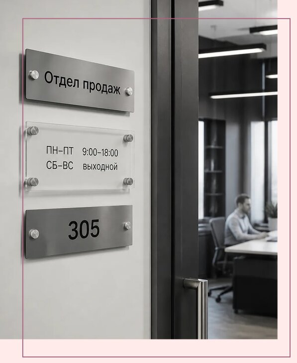 Офисные таблички на дверь в Балахне по цене от 5120 р. | Аванза-Блх